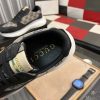 Gucci Trainer in Black Leather and Beige and Blue GG Supreme Canvas