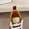 Gucci Run Trainer in Beige Jumbo GG Canvas and Brown Suede