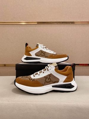 GucciRhytonsneaker_2 Gucci Run Trainer in Beige Jumbo GG Canvas and Brown Suede
