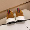 Gucci Run Trainer in Beige Jumbo GG Canvas and Brown Suede