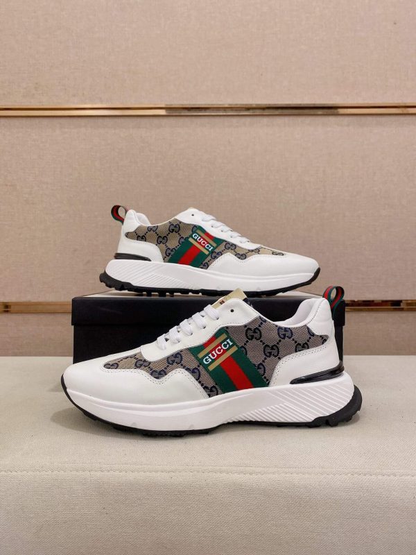 GucciRhytonsneaker_5_e468a31c-0bf0-4719-95f4-b116a8fb0571 Gucci Rhyton Trainer in Blue and Beige Supreme Canvas and White Leather