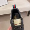 GucciRhytonsneakerfeaturingthebrand_ssignatureGGmotifandredandgreenwebstripe._3 (1) Gucci Trainer in Blue and Beige Supreme Canvas and Black Leather