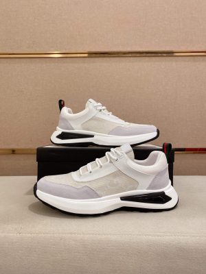 GucciRunSneakerinWhiteSuede_2 Gucci Run Sneaker in White Suede and White Jumbo GG Canvas