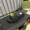 Gucci Black Men's Slides Sandal with Yellow Interlocking G