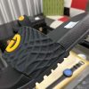 Gucci Black Men's Slides Sandal with Yellow Interlocking G