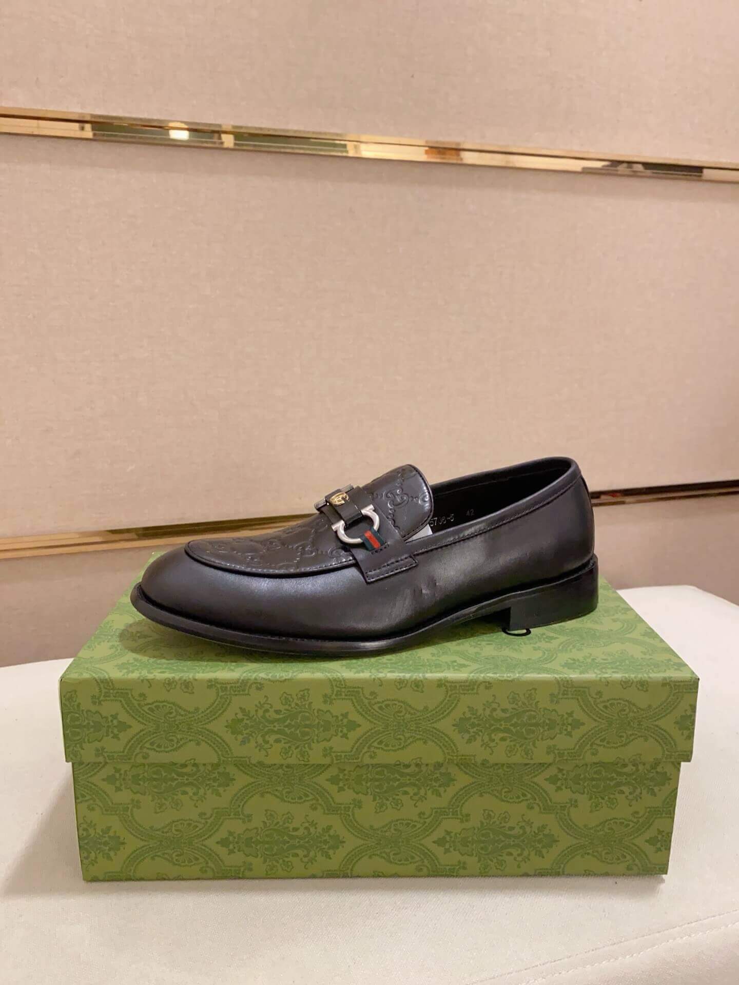 Gucci Horsebit GG Debossed Black Penny Loafers 4 Gucci Horsebit GG Debossed Black Penny Loafers - Image 4