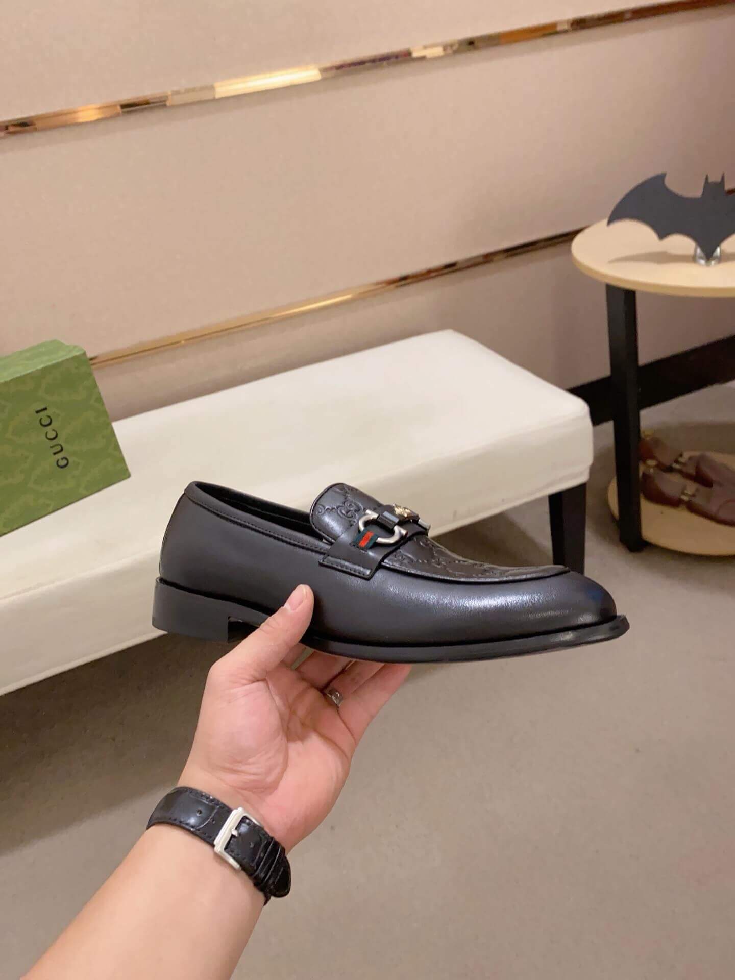 Gucci Horsebit GG Debossed Black Penny Loafers 10 Gucci Horsebit GG Debossed Black Penny Loafers - Image 10