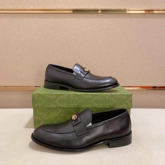 Gucci Interlocking G Black Penny Loafers