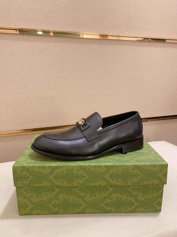 Gucci Interlocking G Black Penny Loafers