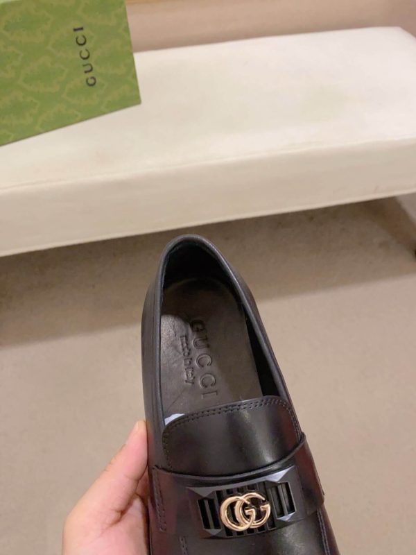 Gucci Interlocking G Black Penny Loafers