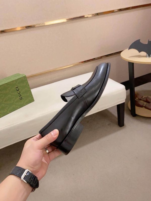 Gucci Interlocking G Black Penny Loafers
