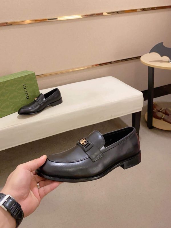Gucci Interlocking G Black Penny Loafers