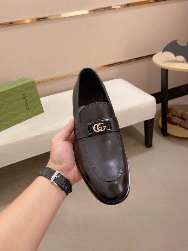 Gucci Interlocking G Black Penny Loafers