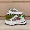 Gucci Interlocking G White Brown Monogram Rhyton Sneakers