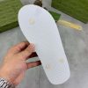 Gucci GG Jacquard White Thong Sandals with Double G