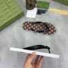 Gucci Interlocking G Jacquard Black Thong Sandals with Double G