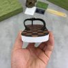 Gucci Interlocking G Jacquard Black Thong Sandals with Double G