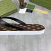 Gucci Interlocking G Jacquard Black Thong Sandals with Double G