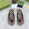 Gucci Interlocking G Jacquard Black Thong Sandals with Double G