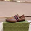 Gucci Men's Brown Leather Loafer with Web
