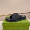 Gucci Black GG Suede Criss-Crossing Strap Slide Sandal