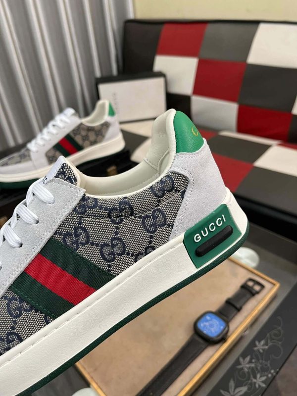 Gucci Ace Grey  GG Supreme Canvas Sneaker with Web