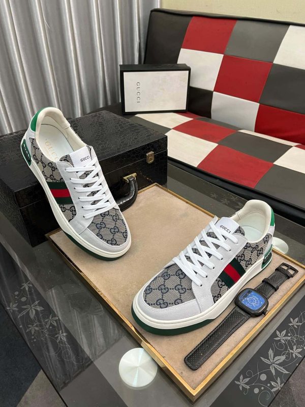 Gucci Ace Grey  GG Supreme Canvas Sneaker with Web