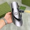 Gucci Black and White Thong Sandals with Double G