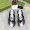 Gucci Black and White Thong Sandals with Double G