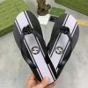 Gucci Black and White Thong Sandals with Double G