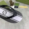 Gucci Black and White Thong Sandals with Double G