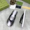 Gucci Black and White Thong Sandals with Double G