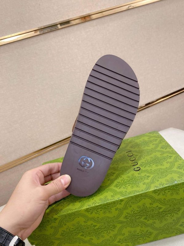 Gucci Brown GG Suede Slide Sandal