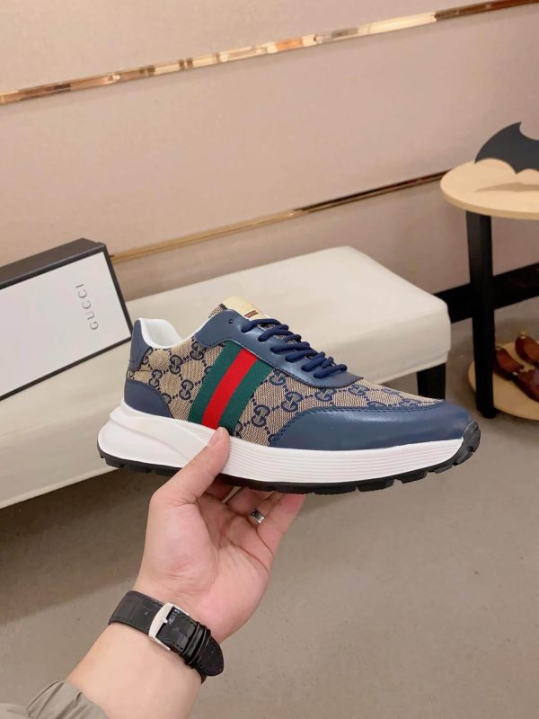 Gucci Blue and Brown Re-Motion Sneakers in Blue
