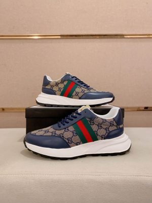 Gucci Blue and Brown Re-Motion Sneakers in Blue