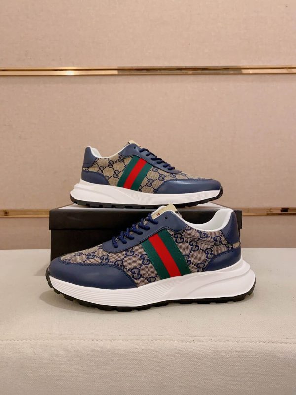 Gucci Blue and Brown Re-Motion Sneakers in Blue