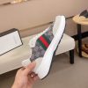 Gucci Ace Beige and Blue GG Supreme Canvas Trainer with Web