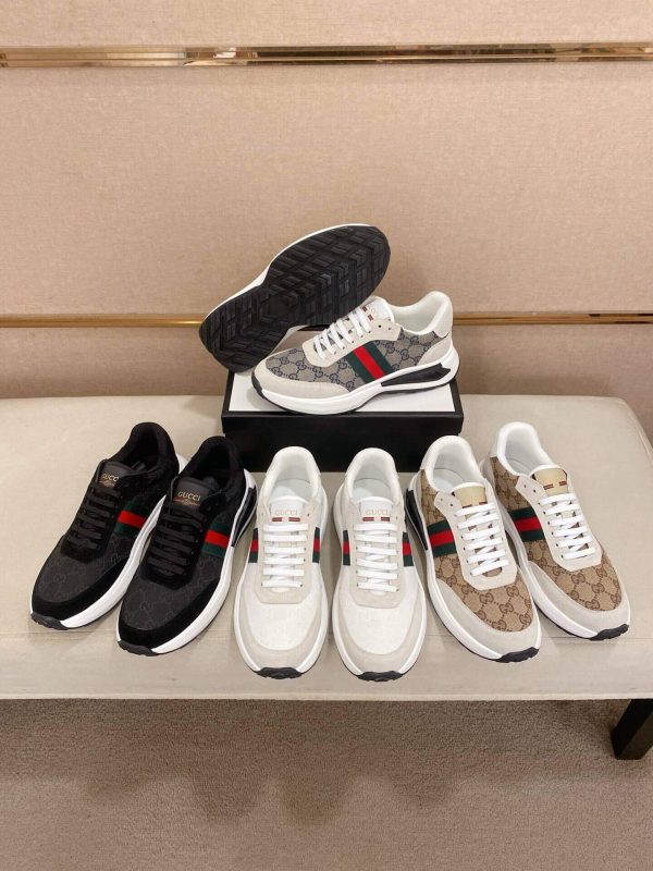 Gucci Ace Black GG Supreme Canvas Trainer with Web