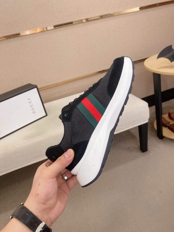 Gucci Ace Black GG Supreme Canvas Trainer with Web