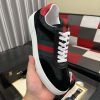 Gucci Men's G75 Sneaker with Web in Black Suede and Black GG Canvas