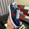 Guccisneakers_1_8e343504-4d1b-4e00-a4de-31f186de0af1 Gucci Men's G75 Sneaker with Web in Blue Suede and Beige and Blue GG Canvas