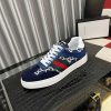 Guccisneakers_4_5a20b289-b85c-4fc6-8f92-137457e25f7e Gucci Men's G75 Sneaker with Web in Blue Suede and Beige and Blue GG Canvas