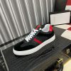 Gucci Men's G75 Sneaker with Web in Black Suede and Black GG Canvas
