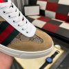 Gucci Men's G75 Sneaker with Web in Brown Suede and Beige and Ebony GG Canvas