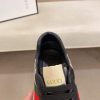 Gucci Brown and Blue GG Supreme Canvas and Black Leather Sneaker with Web