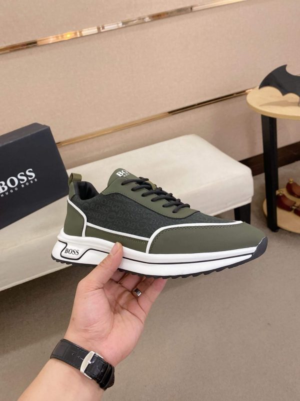 BOSS Men's Green Trainer
