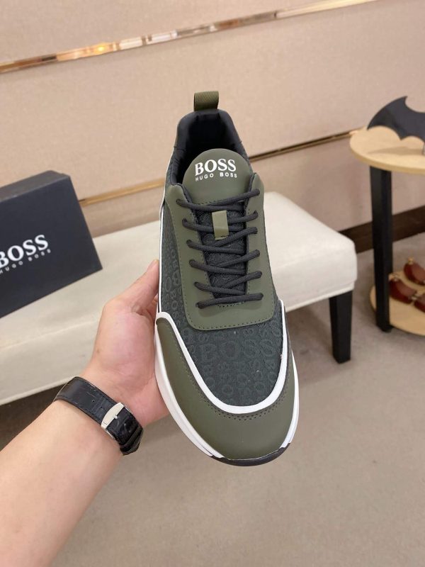 BOSS Men's Green Trainer