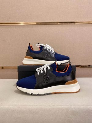 Boss Mixed Materials Trainers Blue  and Black