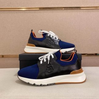 Boss Mixed Materials Trainers Blue  and Black