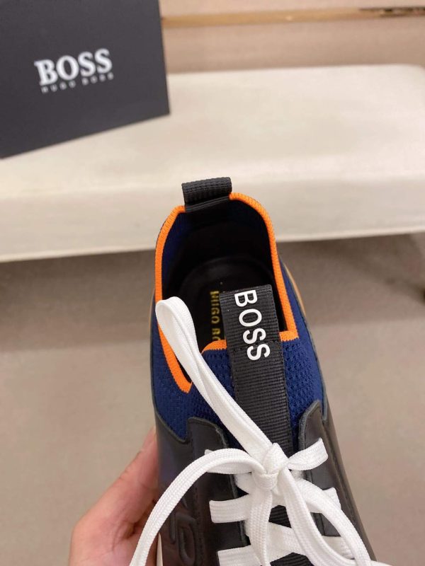 Boss Mixed Materials Trainers Blue  and Black